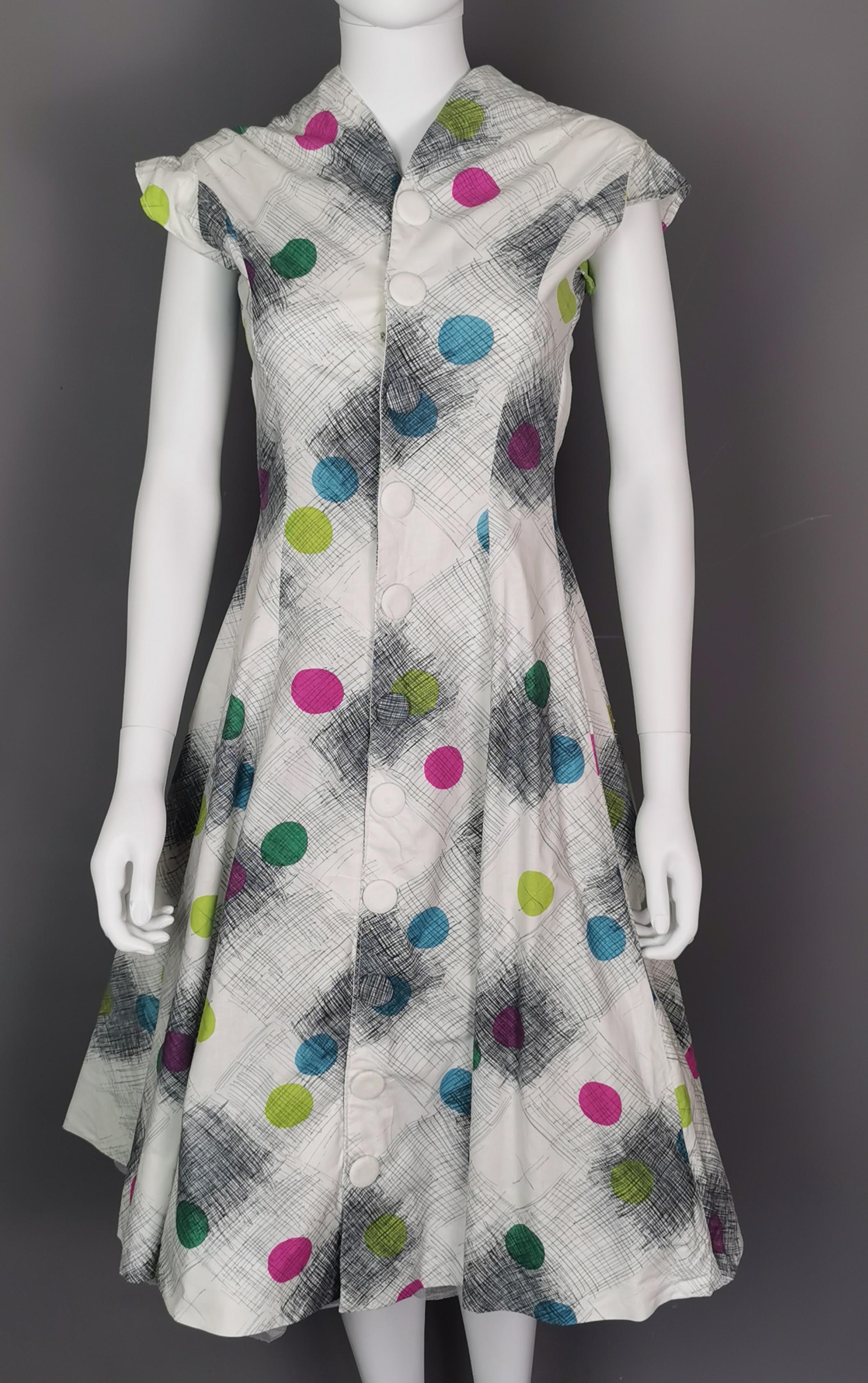 Vintage 1950s Two piece dress, space age  For Sale 7