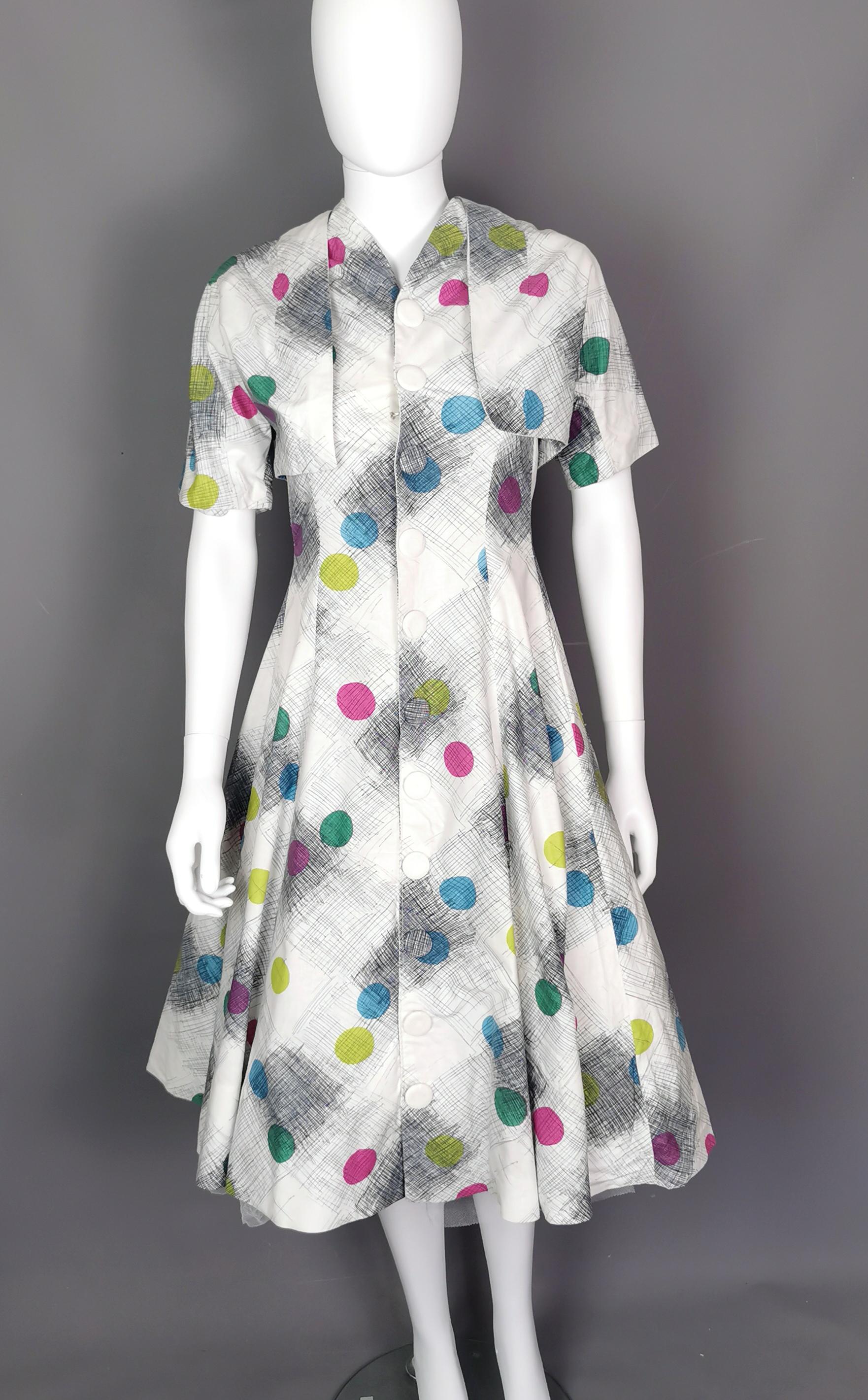 Vintage 1950s Two piece dress, space age  For Sale 1