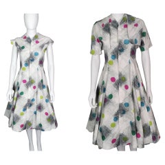 Vintage 1950s Zweiteiliges Kleid, space age