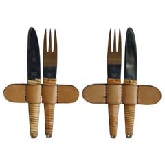 Vintage 1950 Due set di coltelli e forchette Carl Auböck