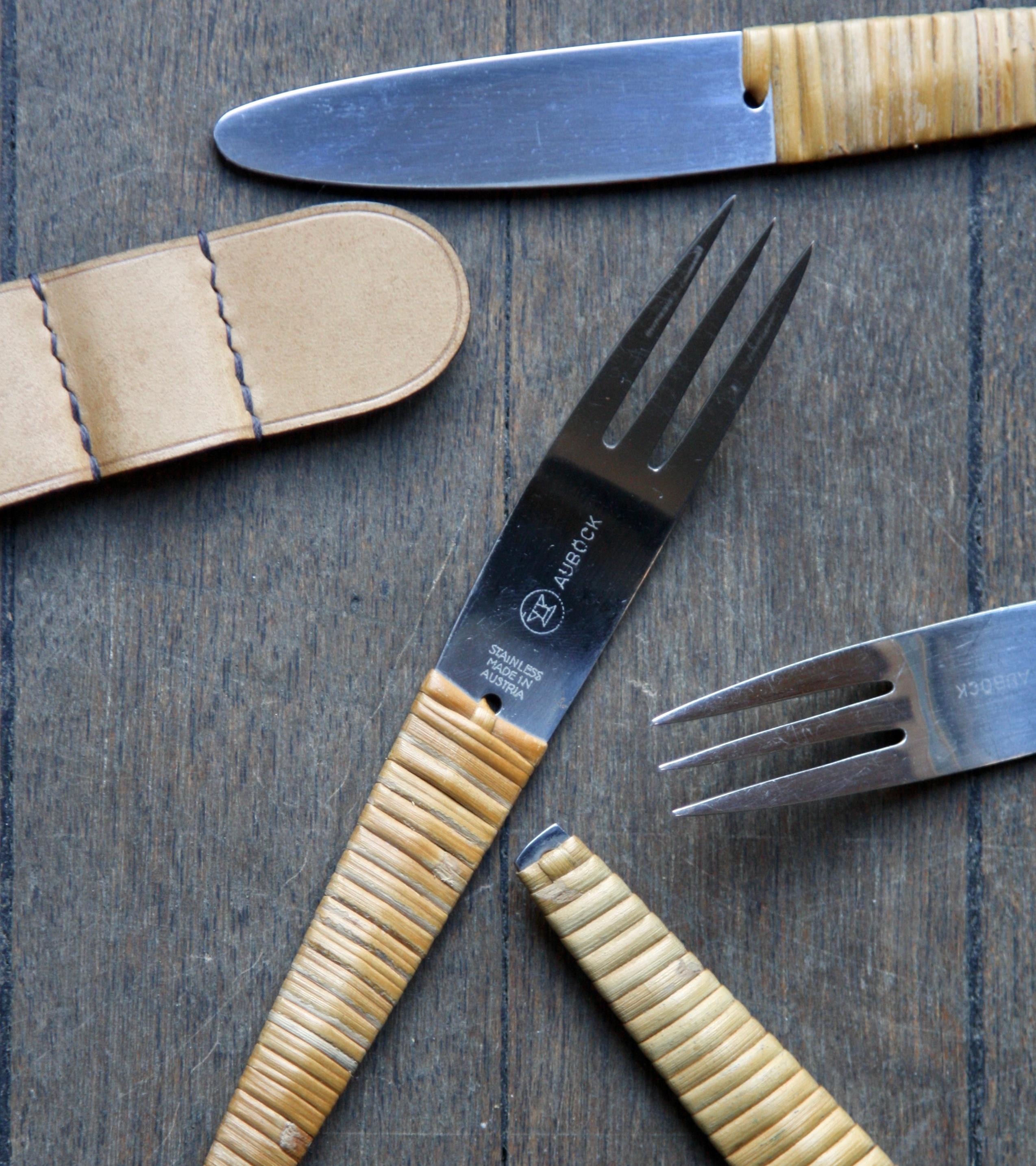 Vintage 1950s Two Sets of Knives and Forks Carl Auböck For Sale 3