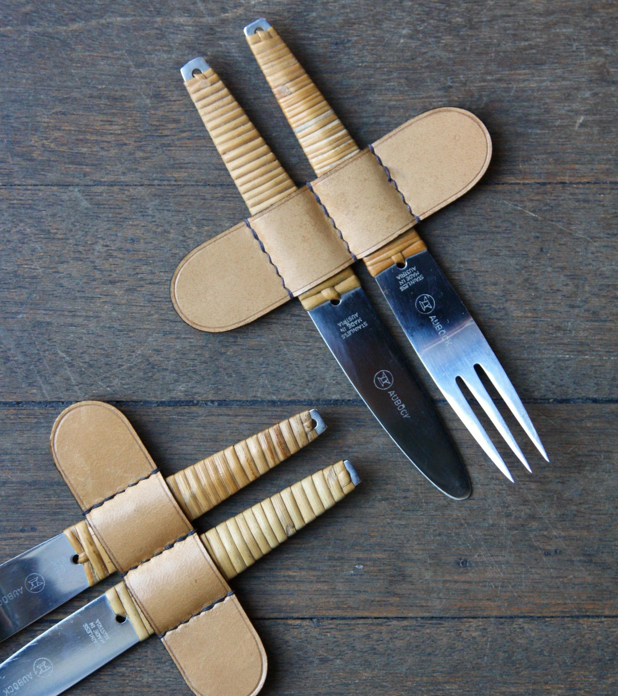 Vintage 1950er Jahre Zwei Messersätze und Gabeln Carl Auböck im Angebot 1