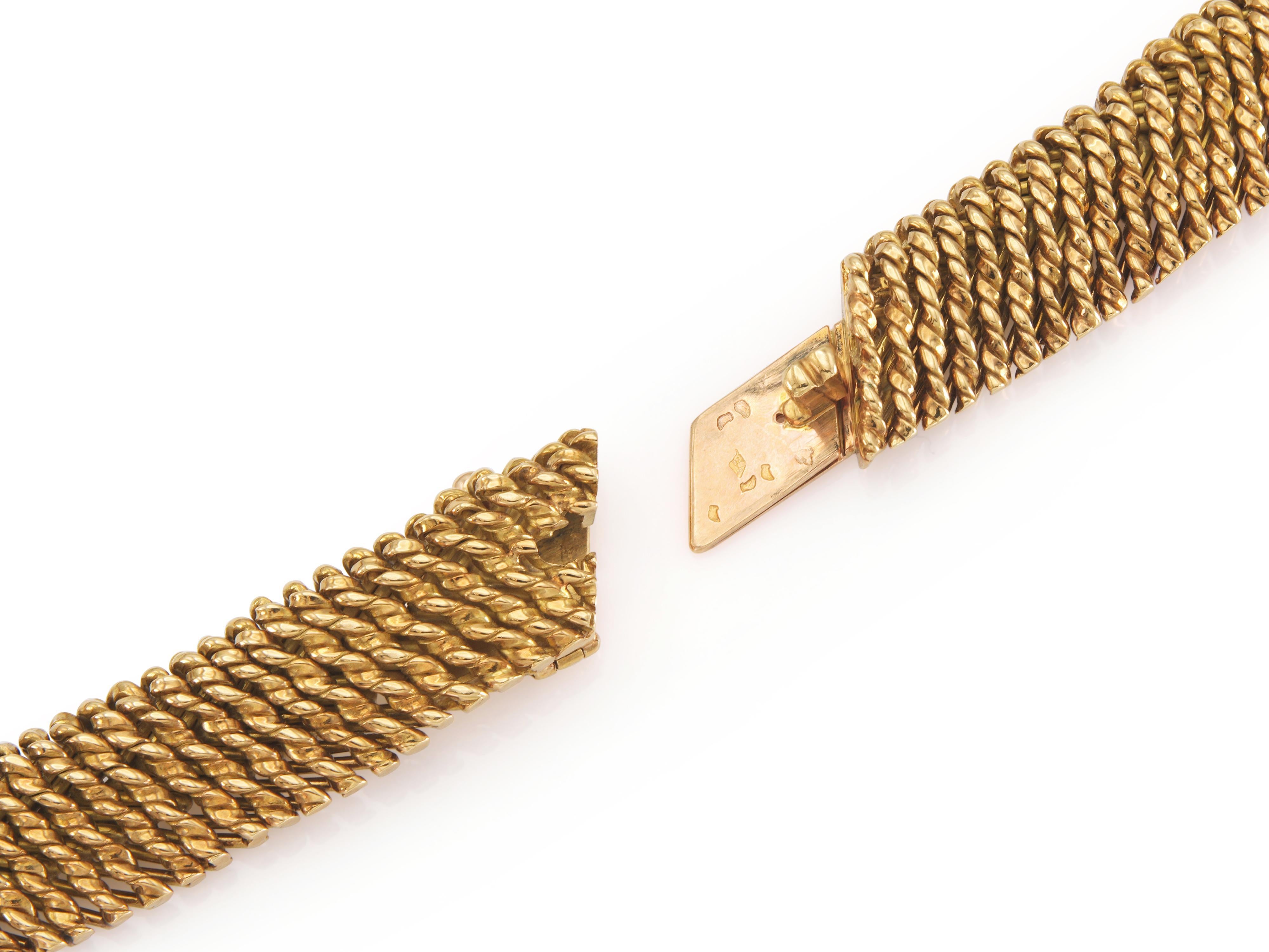 Vintage 1950s Van Cleef & Arpels Georges Lenfant Gold & Diamond Necklace Bon état à New York, NY