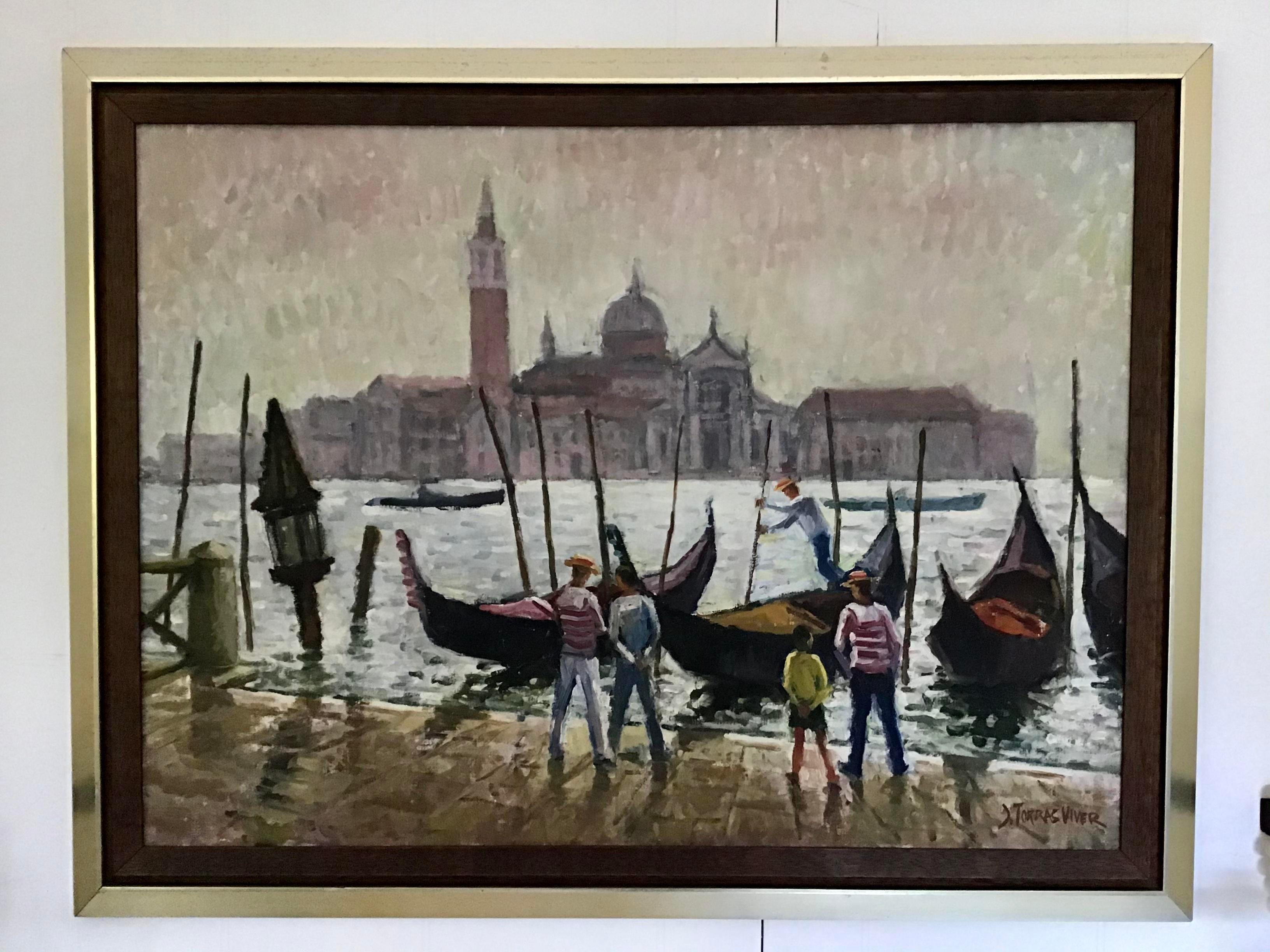Gorgeous Venice oil painting from the 1950s. Just beautiful, add some scenic travel to your home.