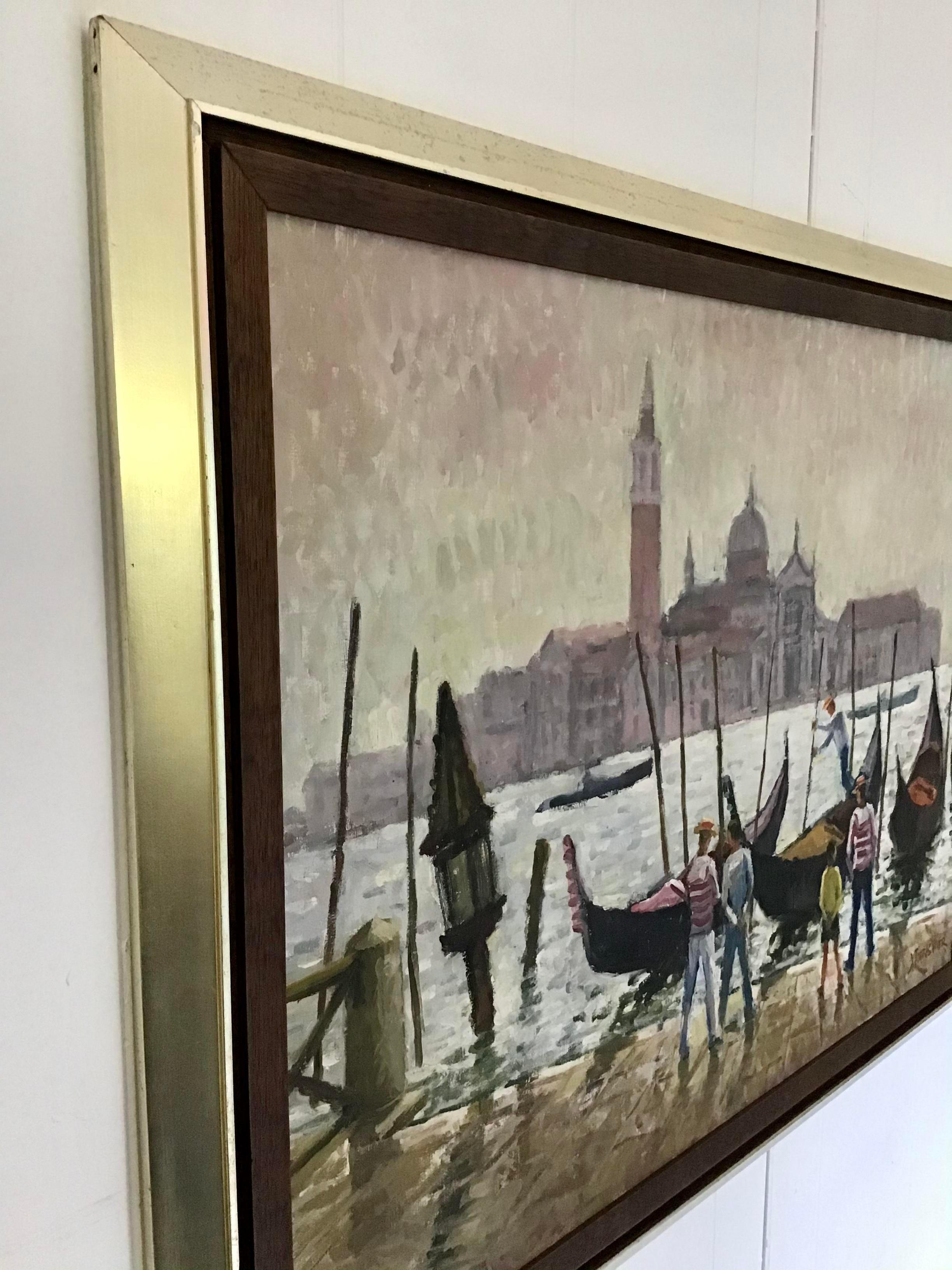 Other Vintage 1950s Venice Oil Painting