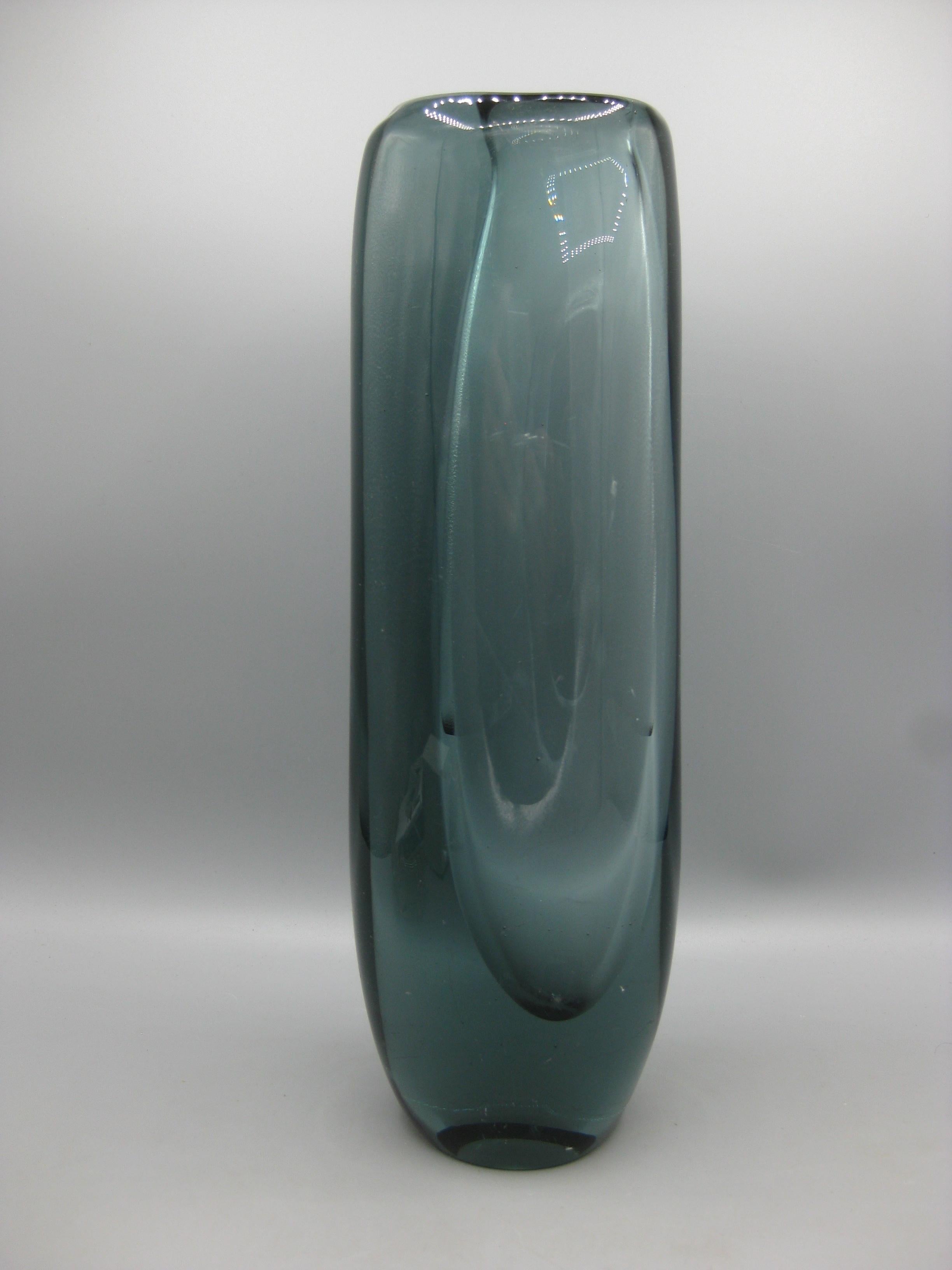 Vintage 1950's Vicke Lindstrand For Kosta Swedish art glass Asymmetrical Vase