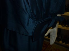 Vintage 1950s Villa & C Milano Teal Cocktail Dress with Bow Detail