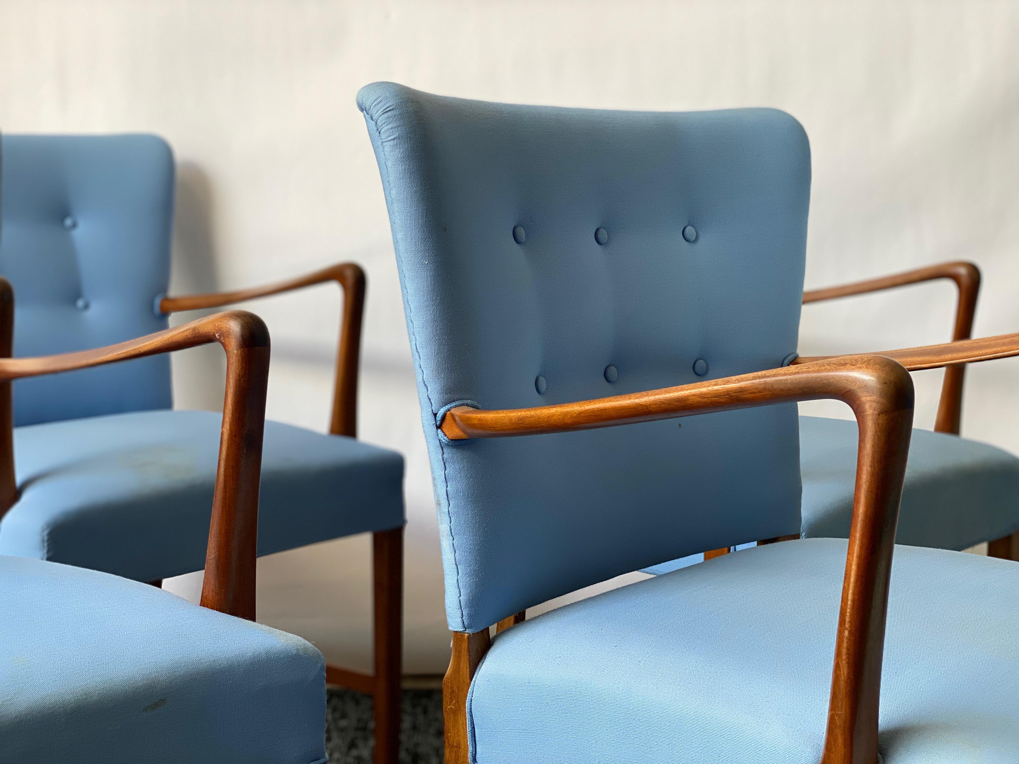 Mid-20th Century Vintage 1950s Walnut Armchairs