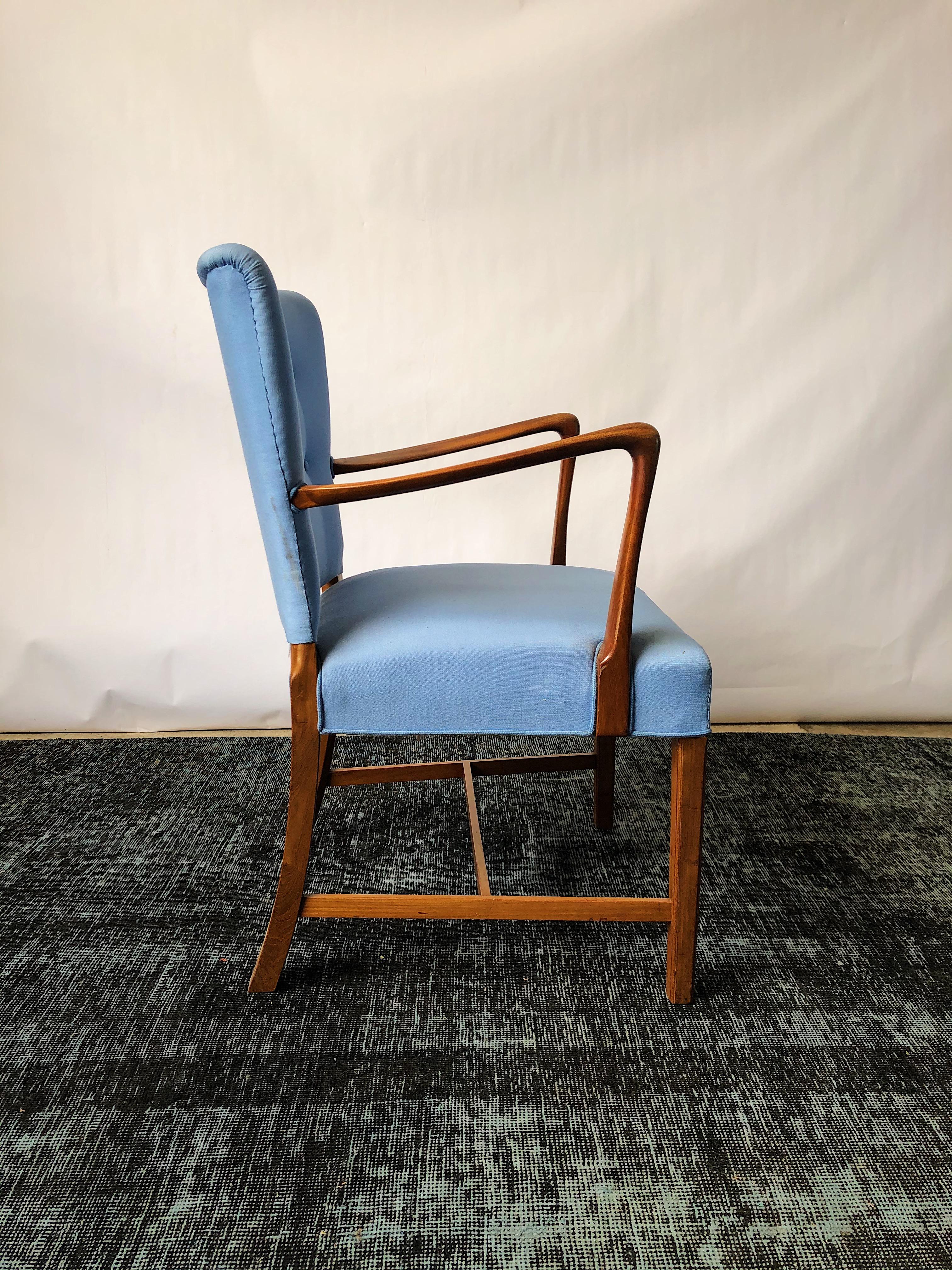 Vintage 1950s Walnut Armchairs 2