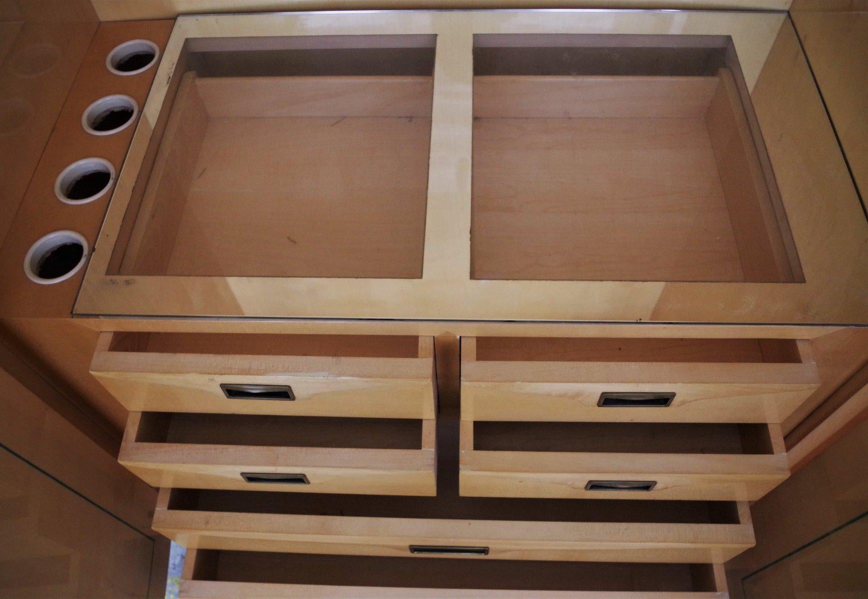 Vintage 1950s Walnut Bedroom Set in the style of Borsani For Sale 5
