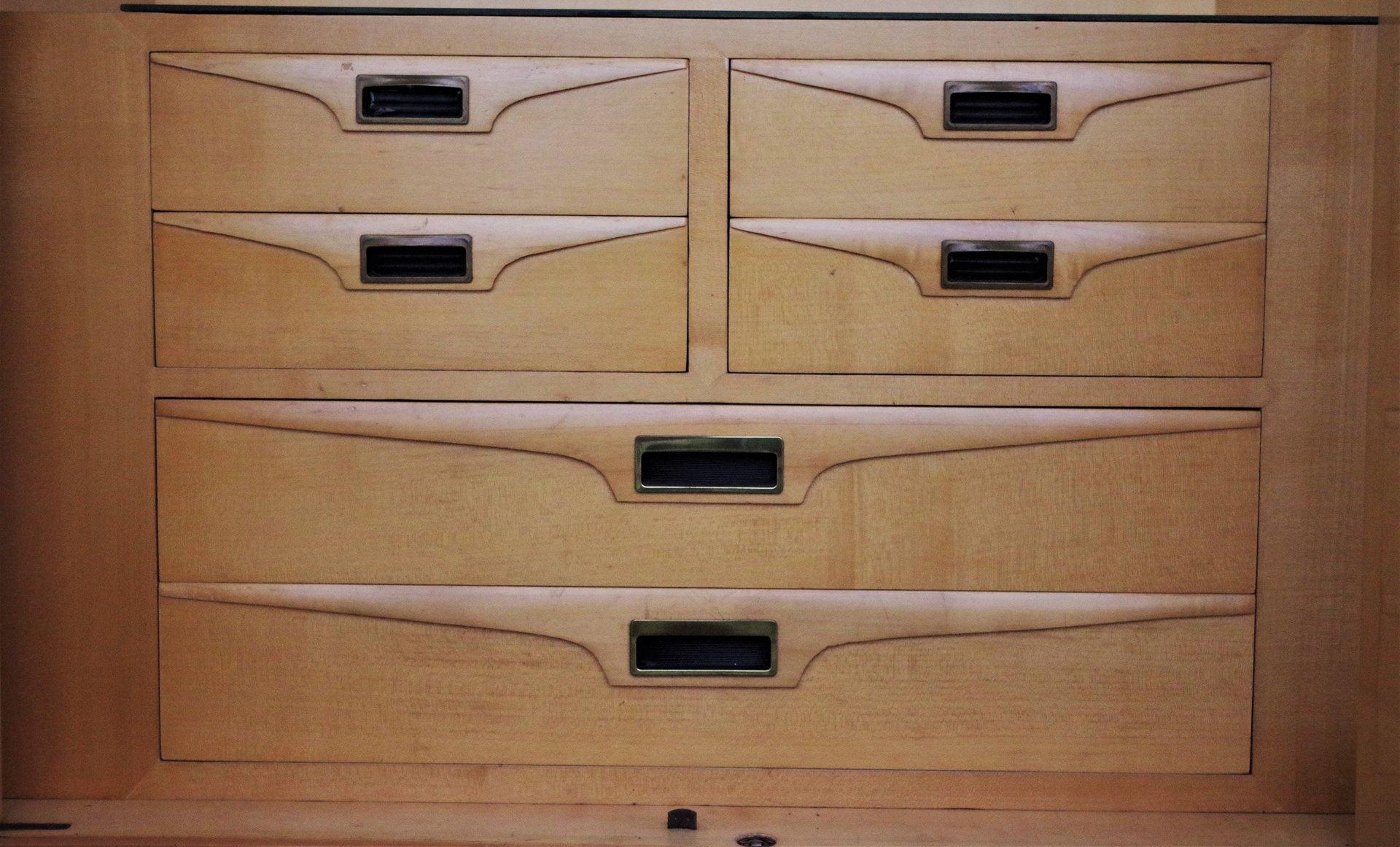 Vintage 1950s Walnut Bedroom Set in the style of Borsani For Sale 2