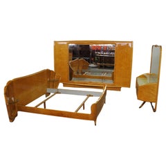 Vintage 1950s Walnut Bedroom Set in the style of Borsani