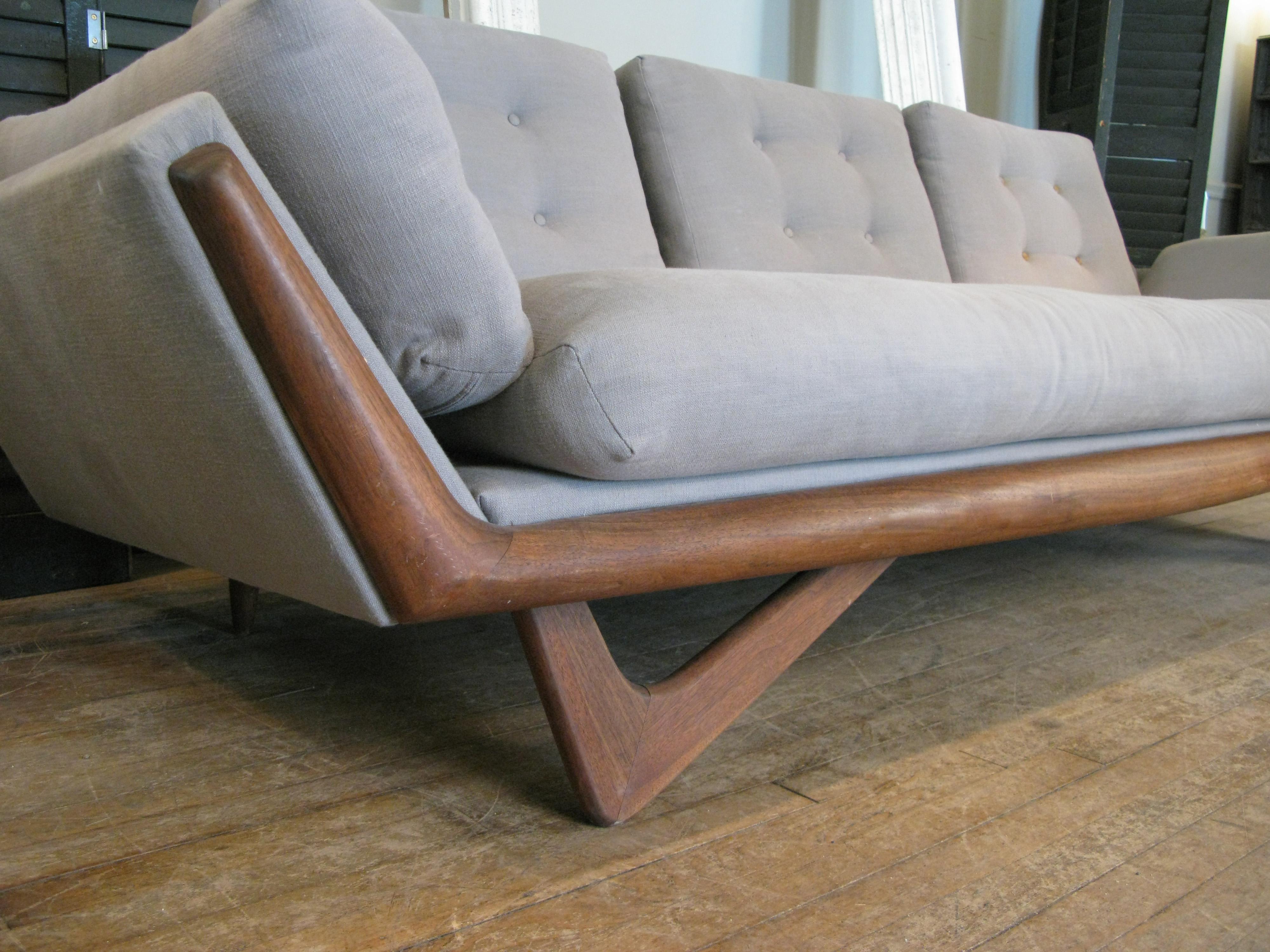 Mid-Century Modern Vintage 1950s Walnut Gondola Sofa by Adrian Pearsall for Craft Associates