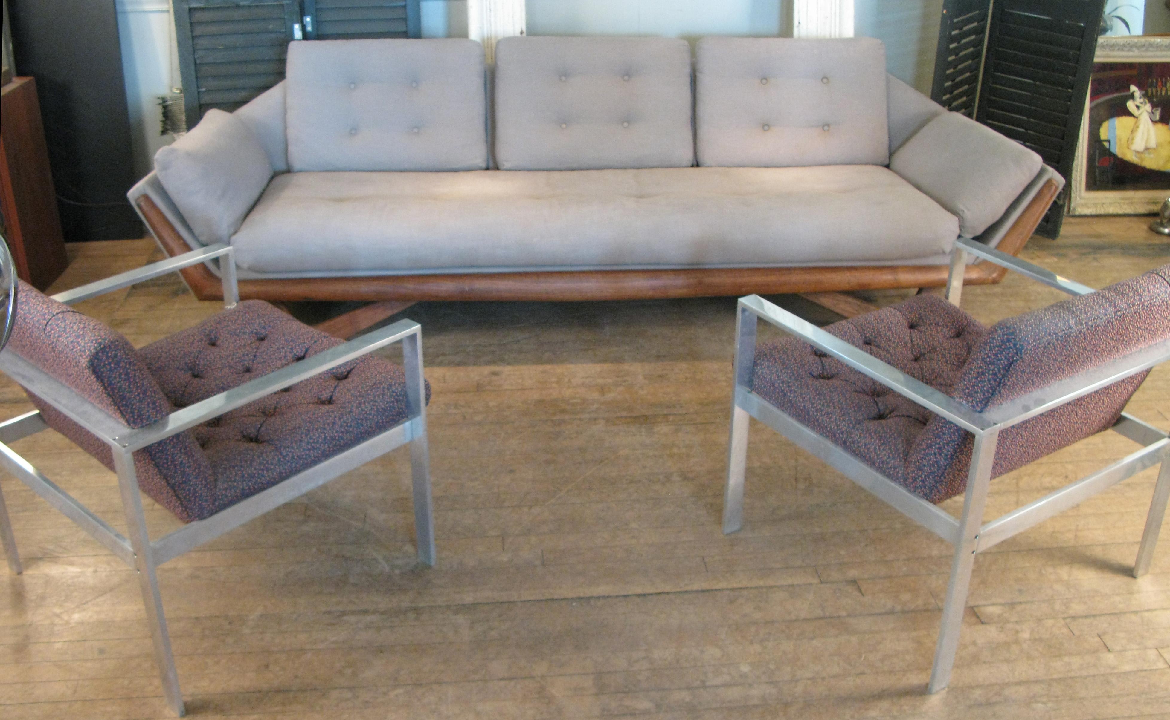 American Vintage 1950s Walnut Gondola Sofa by Adrian Pearsall for Craft Associates