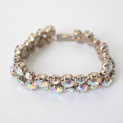 Vintage 1950's Weiss Iridescent Rhinestone Bracelet Fifties Jewellery Weiss