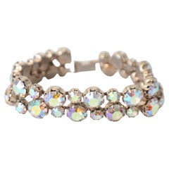 Vintage 1950's Weiss Iridescent Rhinestone Bracelet Fifties Jewellery Weiss