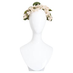 Vintage 1950's white floral hat vintage 1950's floral cocktail hat jasmine f