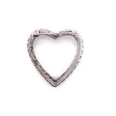 Vintage 1950’s White Gold Diamond Heart Pin and Pendant