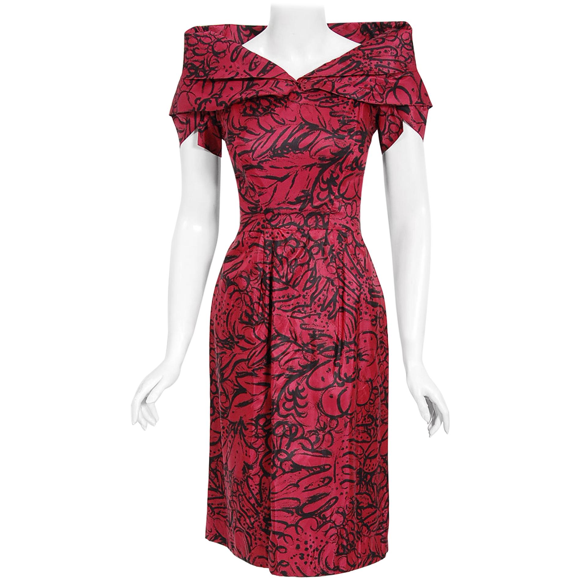 1950s shawl collar dress