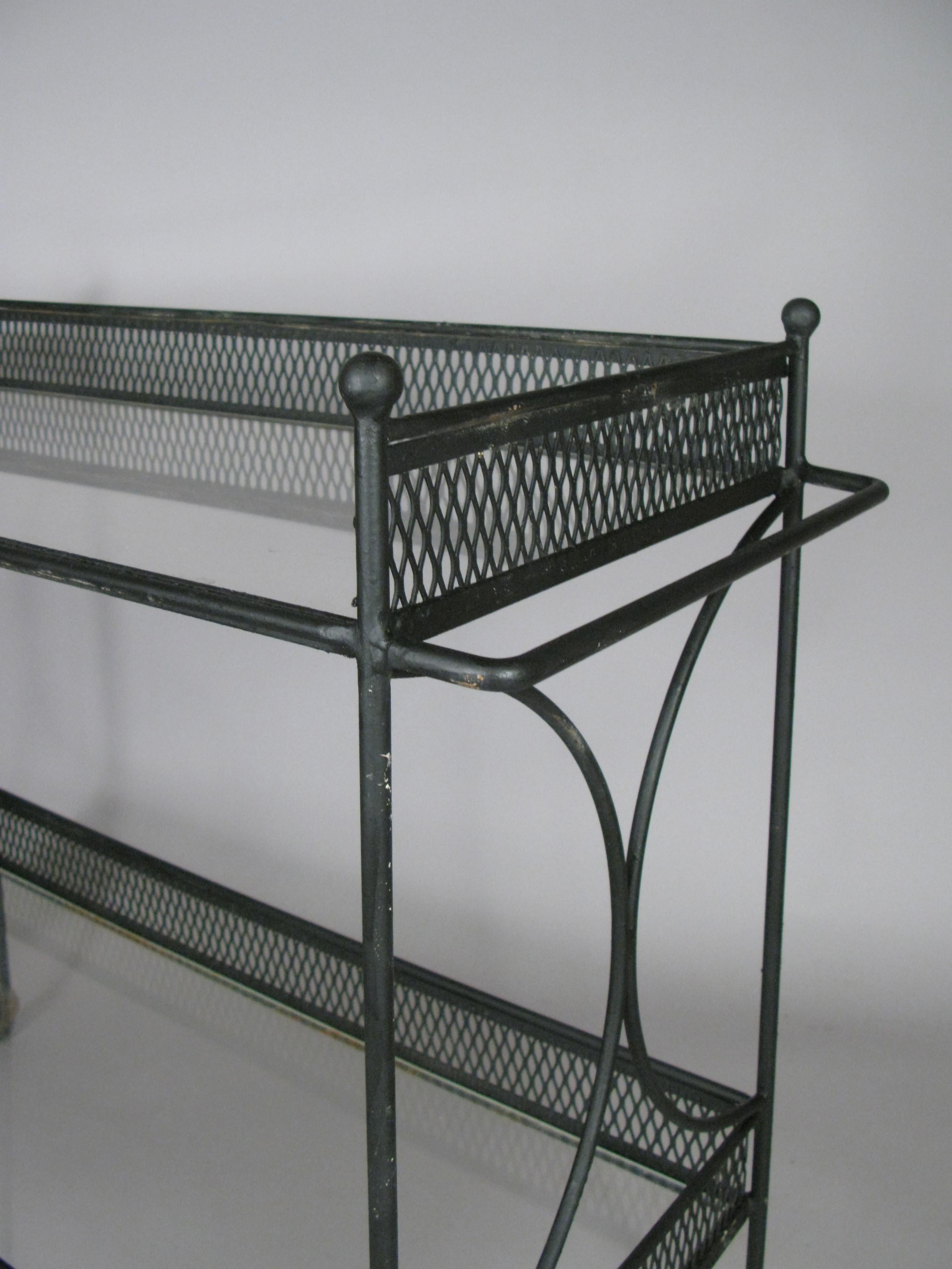 American Vintage 1950's Wrought Iron Bar Cart by Salterini