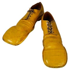Vintage 1950s Yellow Leather Clown Shoes
