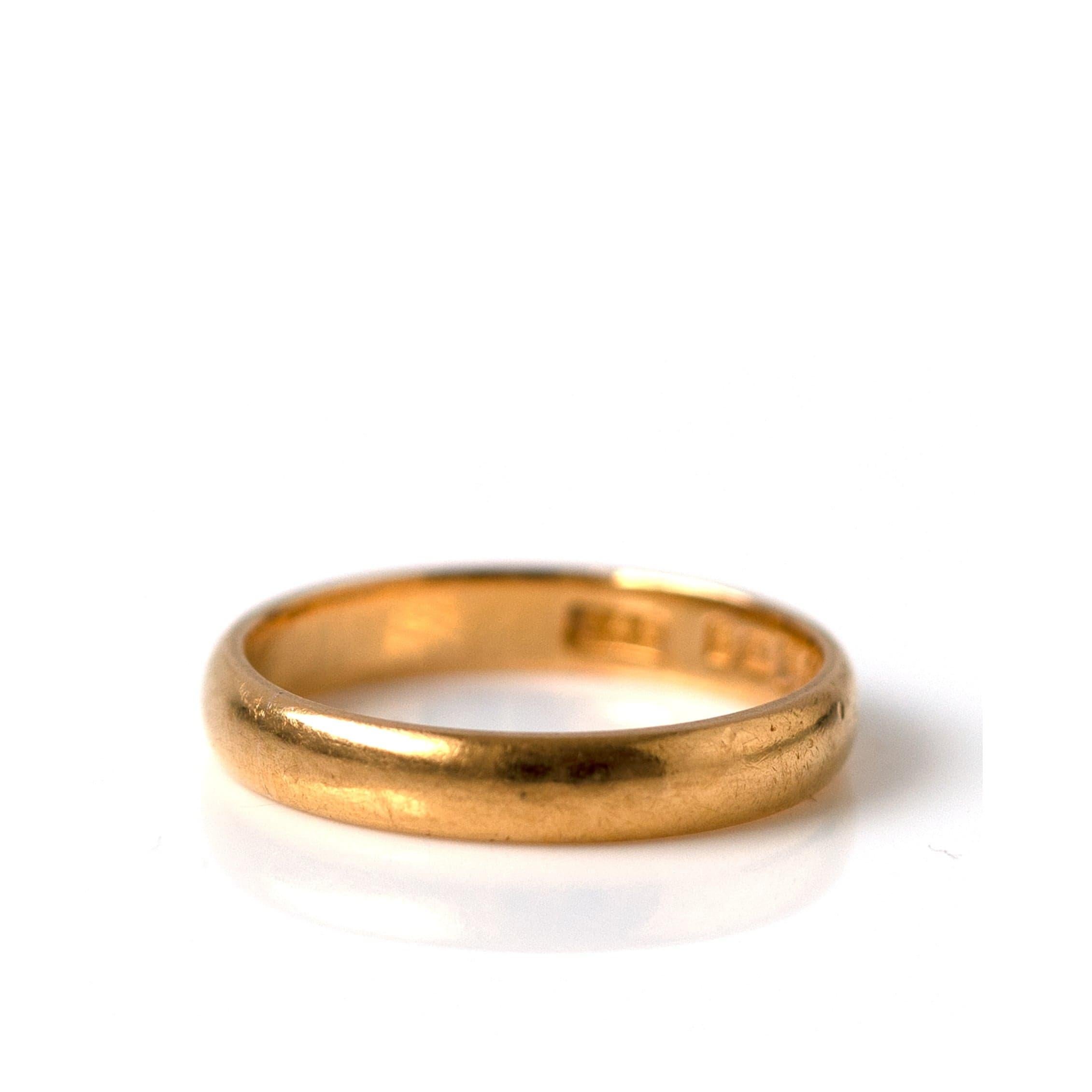 Vintage 1951 22ct Gold Hochzeitsband Ring im Zustand „Hervorragend“ im Angebot in London, GB