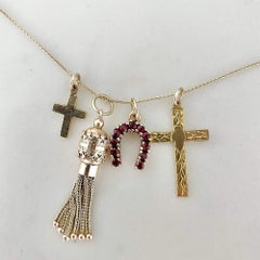 Vintage 1951 9ct Gold Christliches Kreuz Halskette