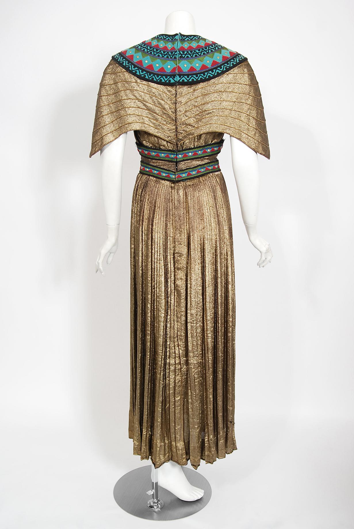 Vintage 1951 Helen Rose Gold Lamé Egyptian 'The Great Caruso' Film-Worn Dress 7