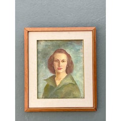 Vintage 1952 Original Oil Portrait on Board