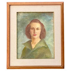 Vintage 1952 Original Oil Portrait on Board