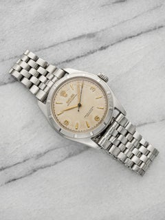 Vintage 1952 Rolex Oyster Perpetual 6107 Steel White 3-6-9 Dial Auto 34mm