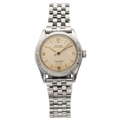 Vintage 1952 Rolex Oyster Perpetual 6107 Steel White 3-6-9 Dial Auto 34mm