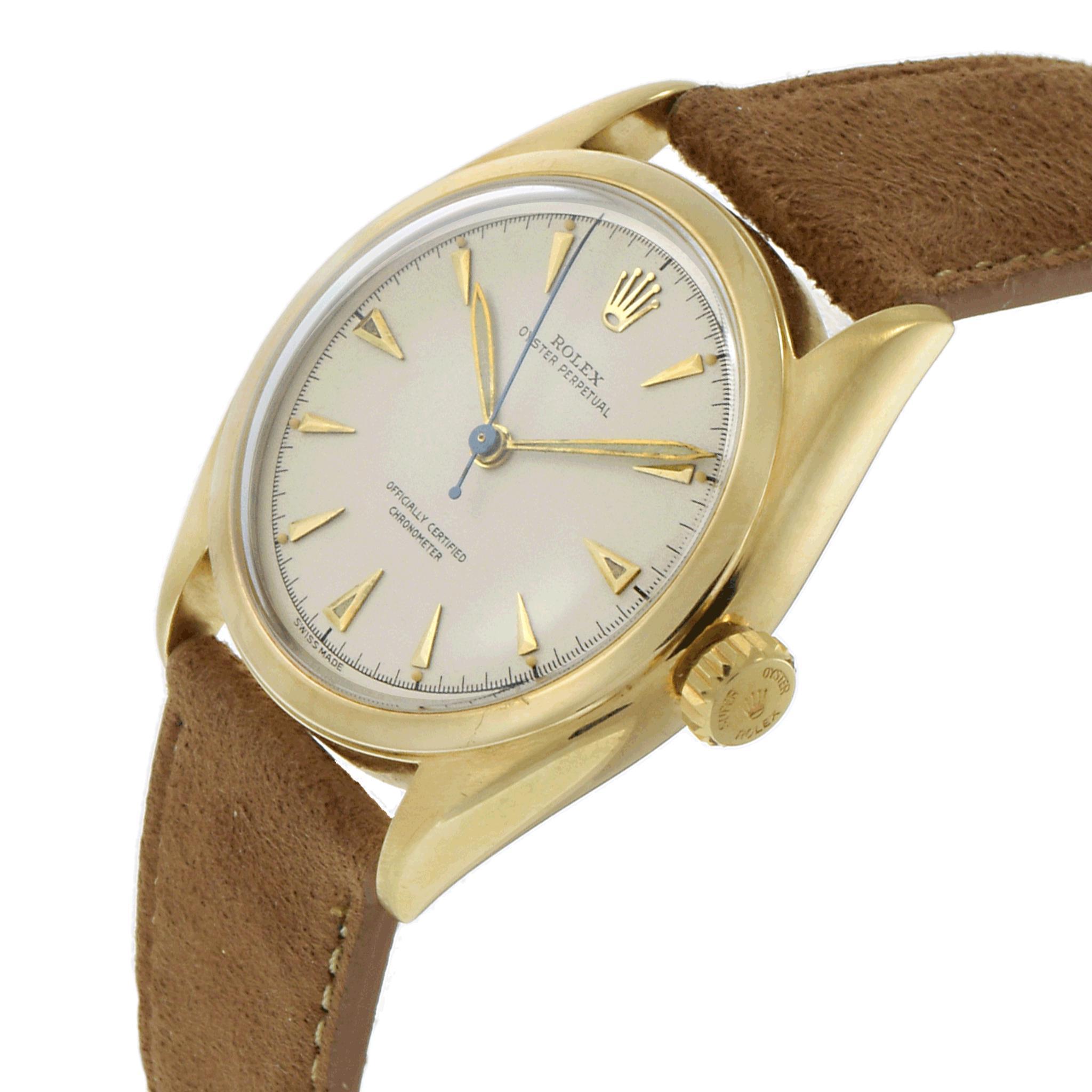 Vintage 1952 Rolex Oyster Perpetual Bubble Back Ref. 6084 For Sale 1