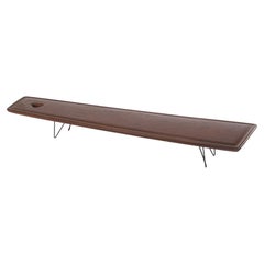 Vintage 1955 Johannes Aasbjerg Danish Solid Teak Lunch Board with Hairpin Legs
