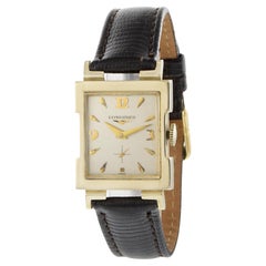 Vintage 1955 Longines 14K Yellow Gold Rectangular Dress Watch