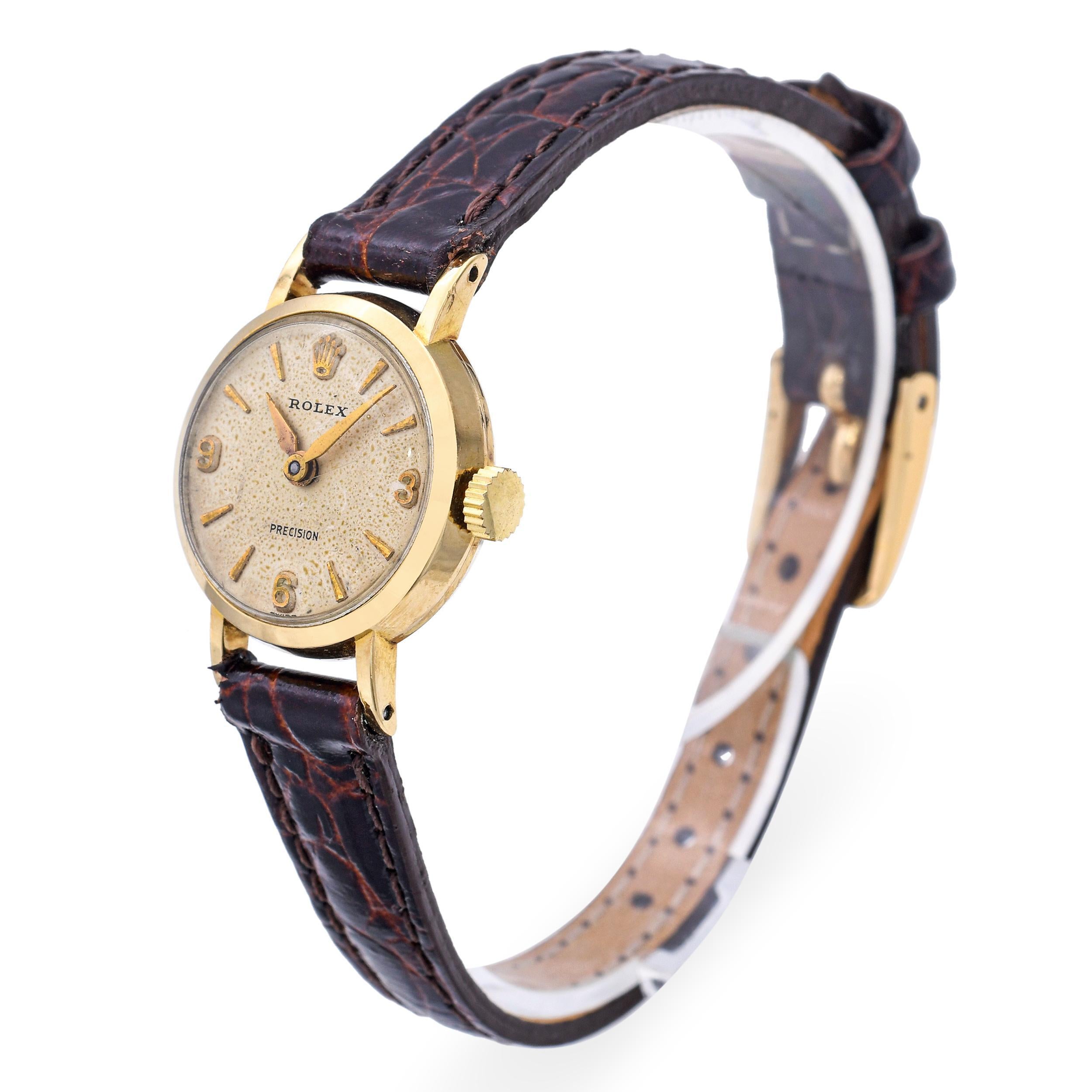 Reloj de mujer Rolex Precision Vintage 1955 de oro amarillo de 14 quilates Ref. 9482 en Bueno Estado en New York, NY