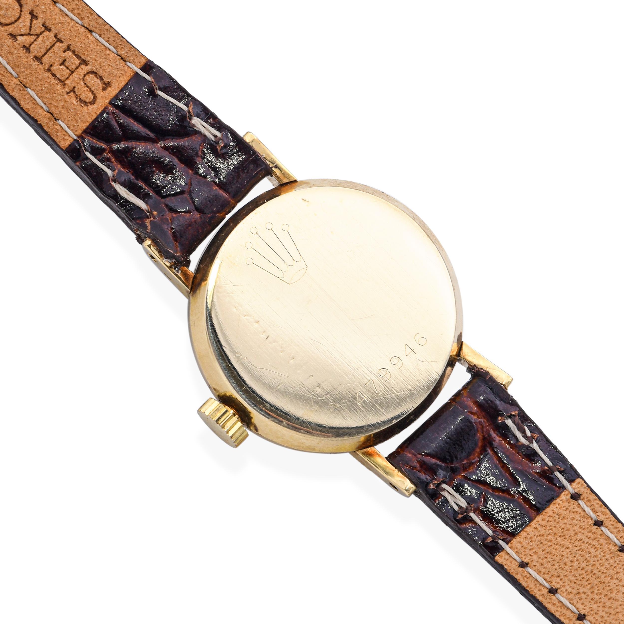 Reloj de mujer Rolex Precision Vintage 1955 de oro amarillo de 14 quilates Ref. 9482 1