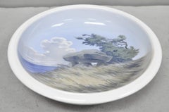 Vintage 1956 Royal Copenhagen Dolmen Denmark Porcelain 10" Bowl Landscape Scene