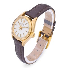 Vintage 1957 Rolex Oyster Perpetual 18k Yellow Gold White Dial Watch Ref 6719