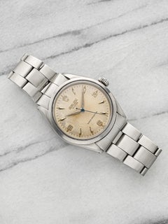 Vintage 1957 Rolex Oyster Super Precision 6480 Steel White Dial Manual 34mm
