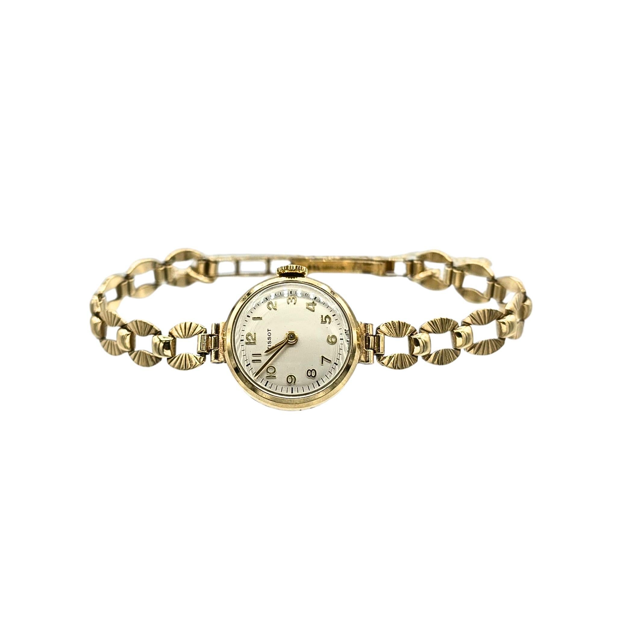 Modern Vintage 1957 Tissot 9k Gold Ladies Watch with Original Box Full UK Hallmark