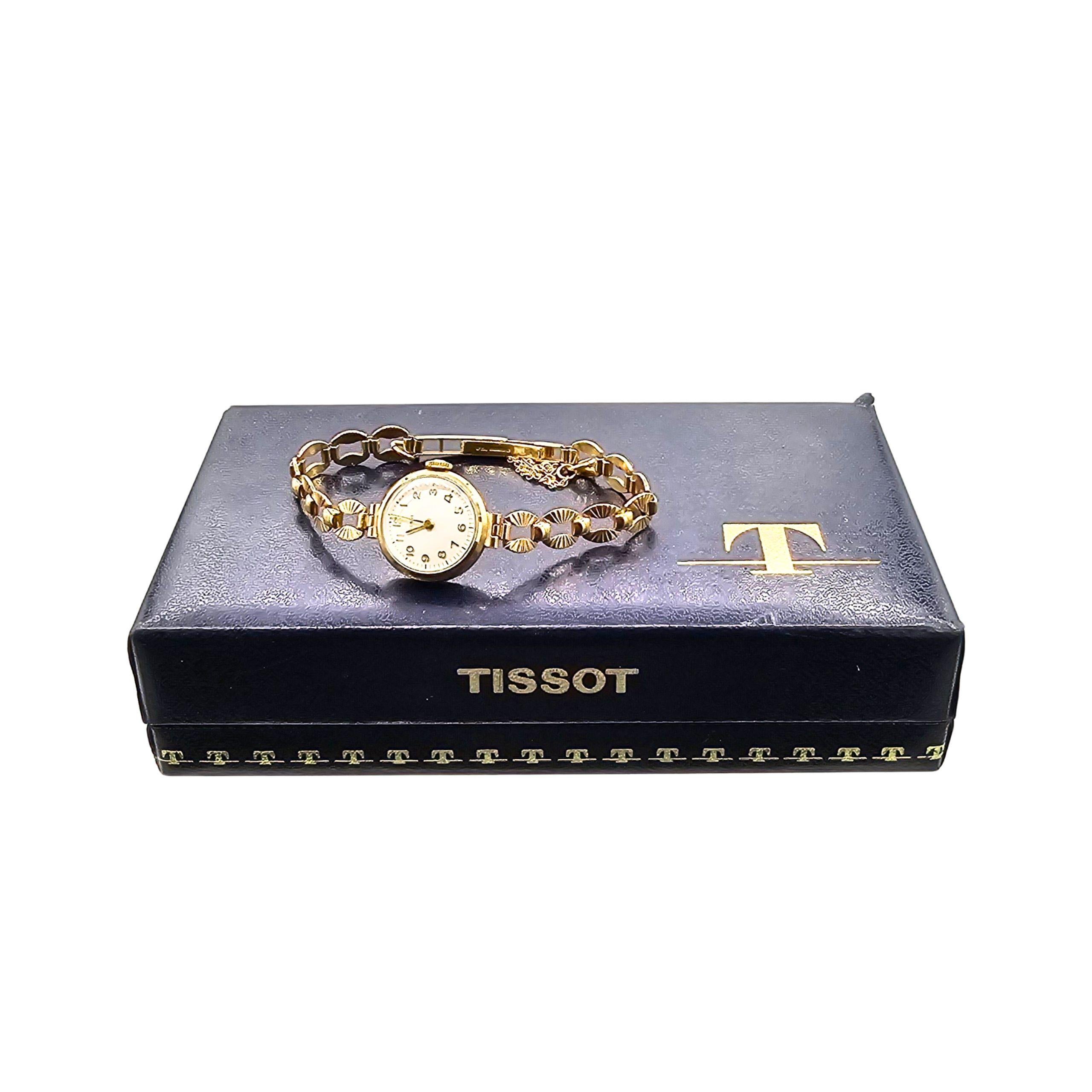 Vintage 1957 Tissot 9k Gold Ladies Watch with Original Box Full UK Hallmark 1