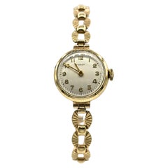 Vintage 1957 Reloj Tissot de oro de 9 quilates para señora con caja original Sello completo del Reino Unido