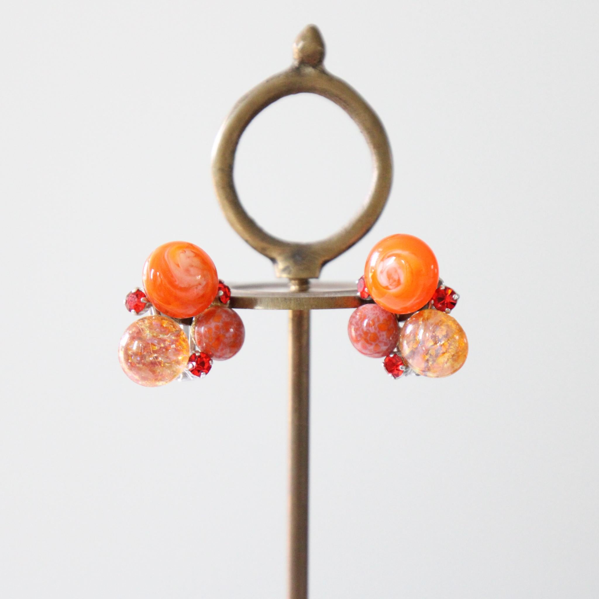 Pendientes de clip de cristal de Murano Christian Dior Vintage 1958 en Bueno estado para la venta en Cheltenham, GB