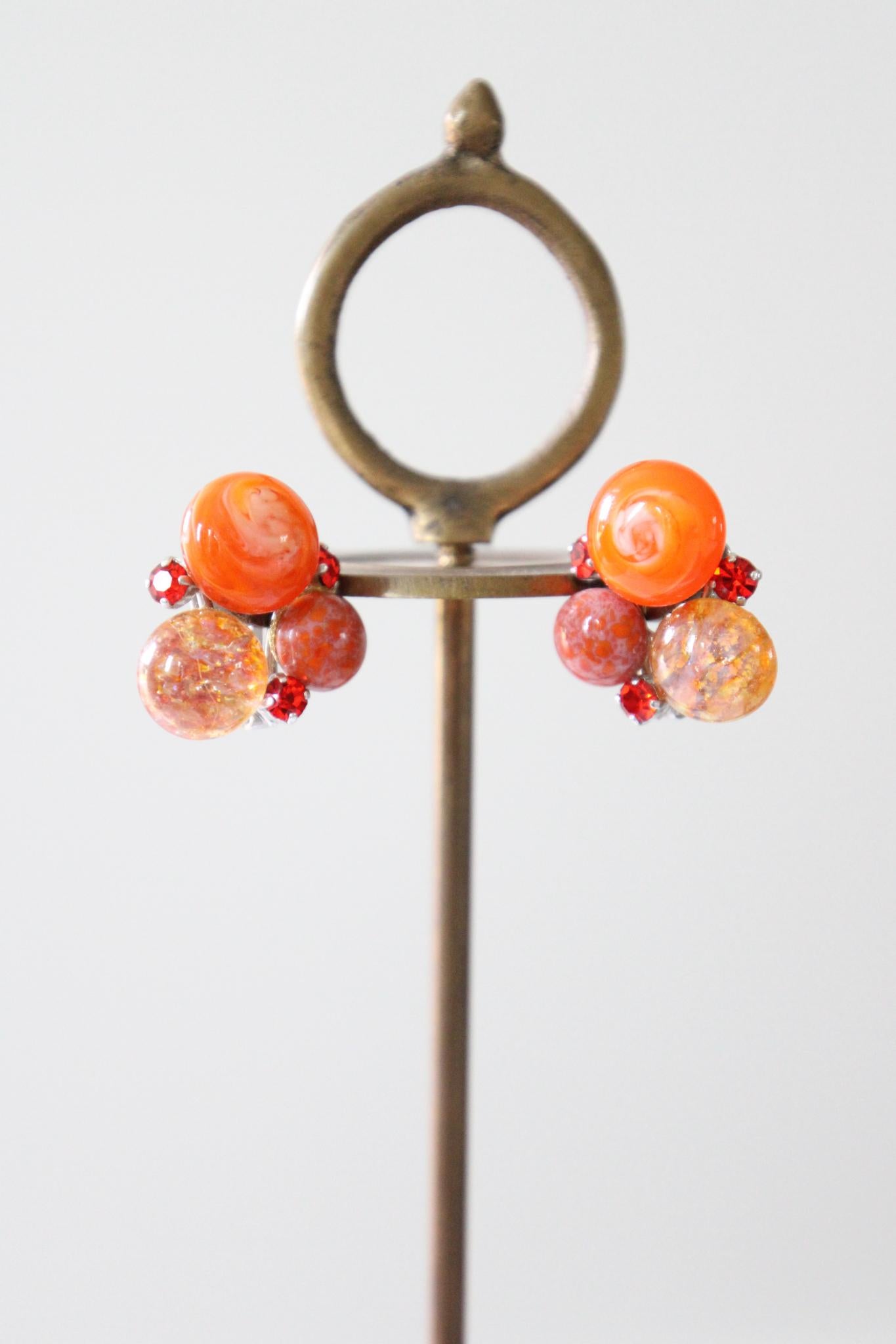 Femenino o masculino Pendientes de clip de cristal de Murano Christian Dior Vintage 1958 en venta