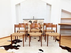 Vintage 1958 Set 6 Pia Chairs by Poul Cadovius for Royal Persiennen Woven Seats