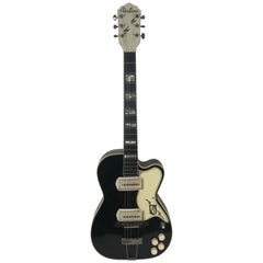 Chitarra elettrica Airline Tuxedo vintage del 1959, Barney Kessell, design Art Deco