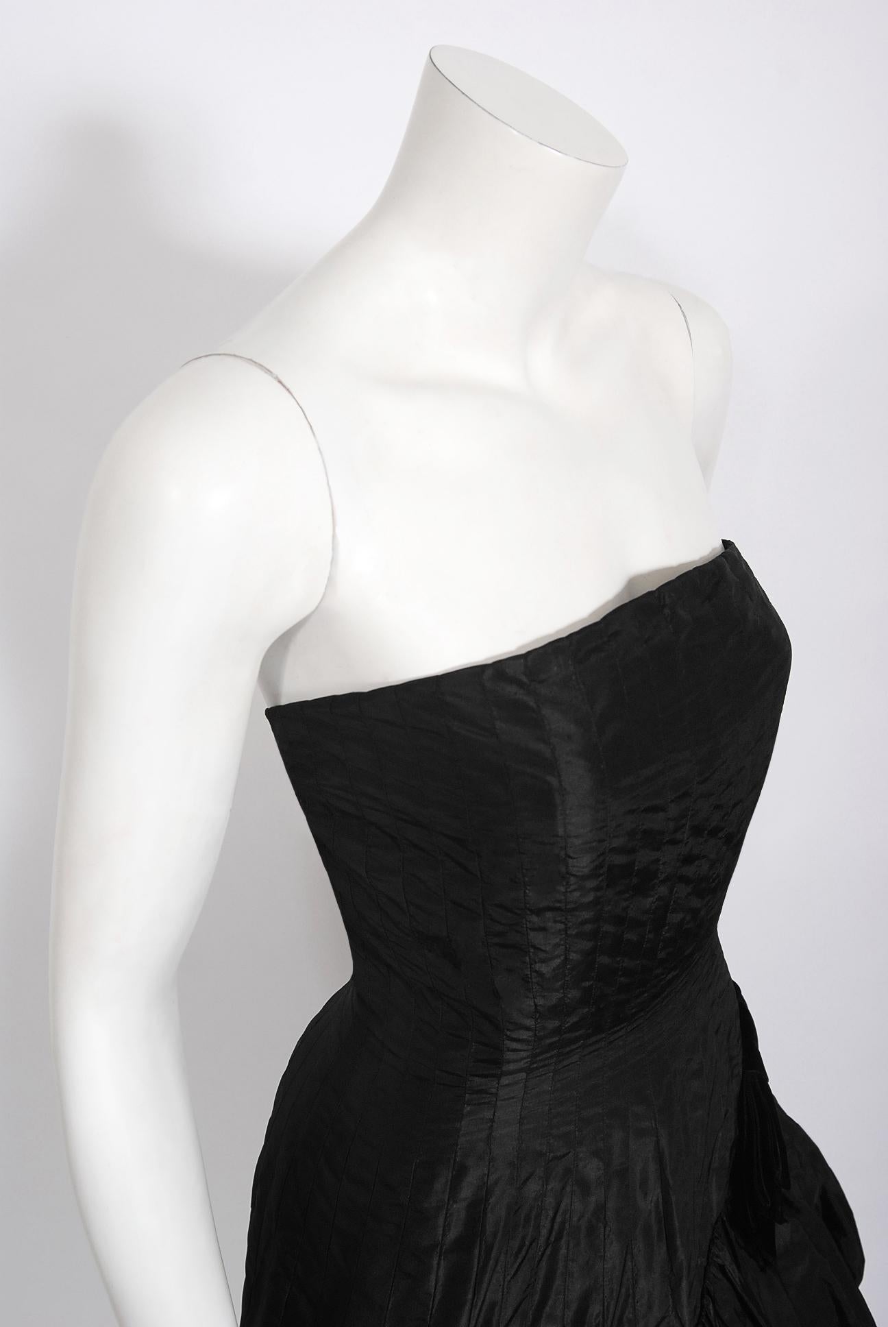 aje black strapless dress
