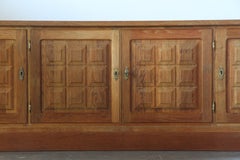 Vintage 1960/70s Danish Brutalist Light Oak Low Sideboard / Crezenda