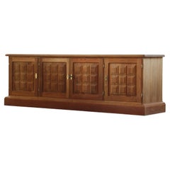 Vintage 1960/70s Danish Brutalist Light Oak Low Sideboard / Crezenda